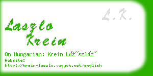 laszlo krein business card